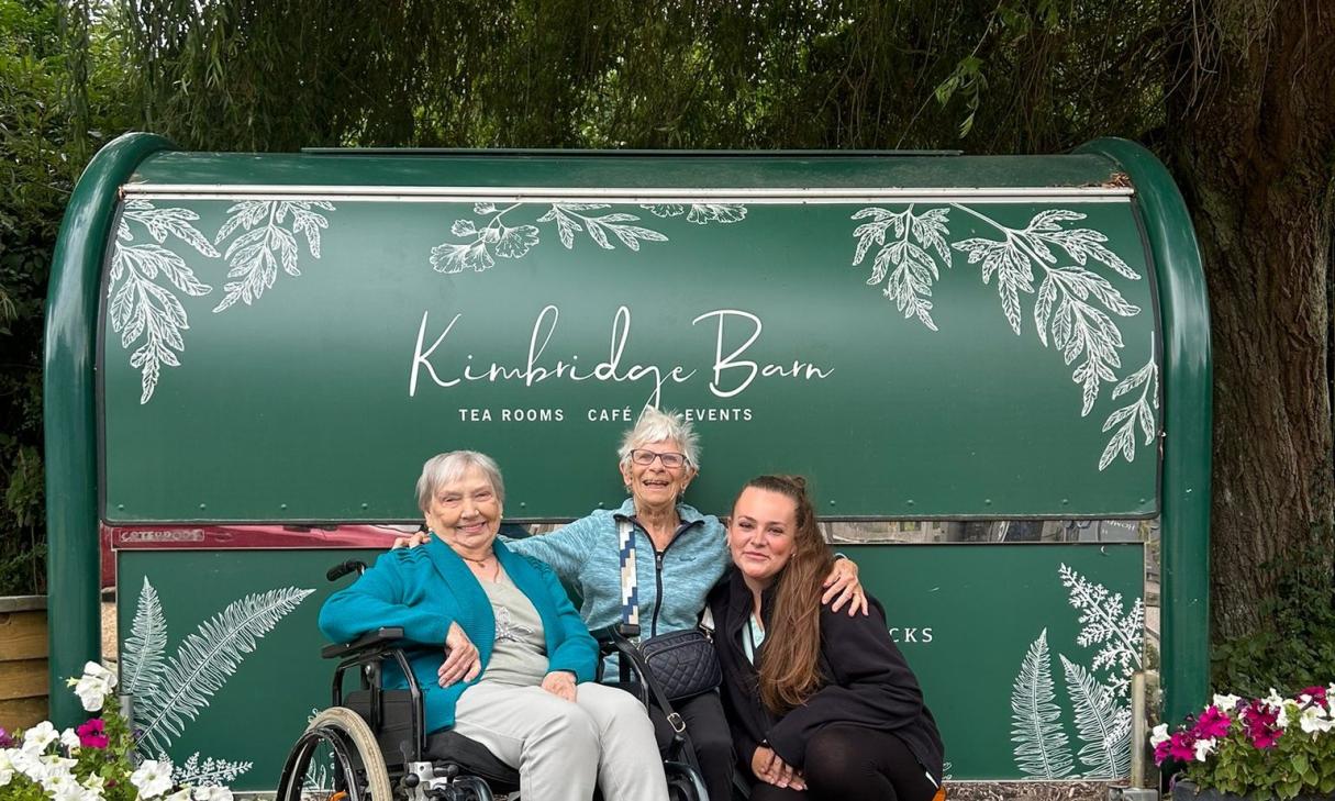 residents Sylvie and Vera enjoying Kimbridge Barn