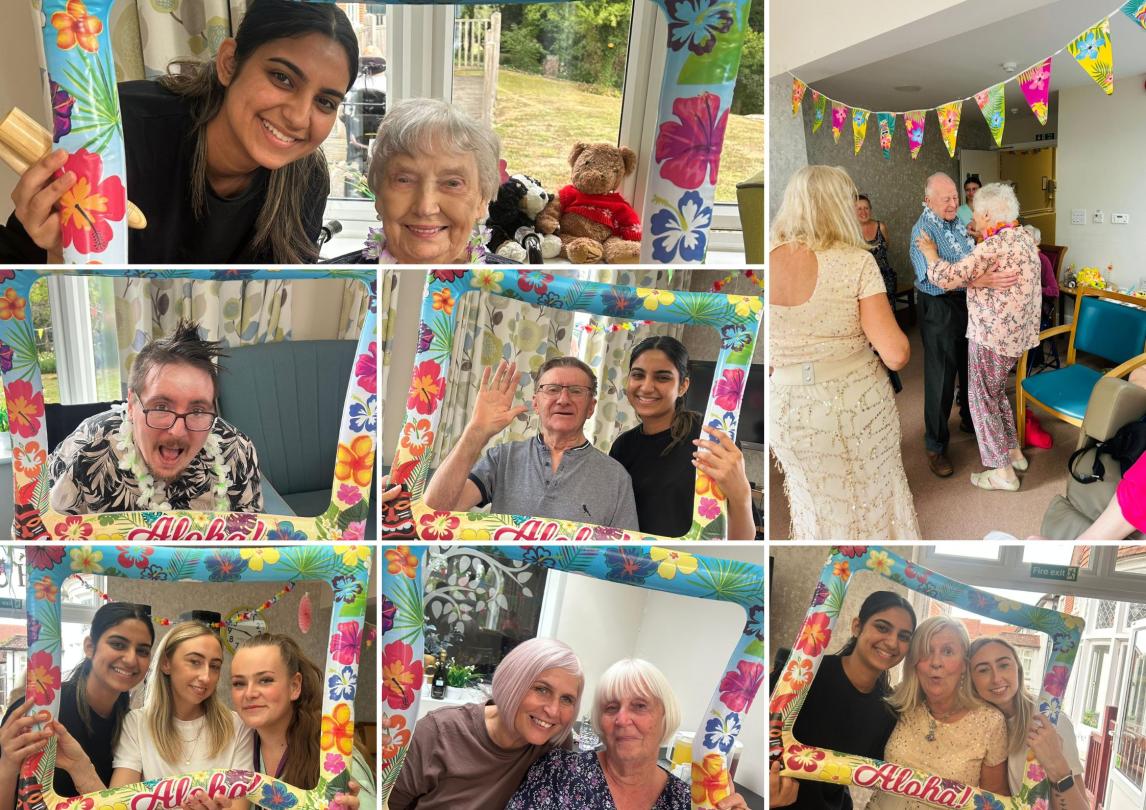Dunwood Manor and Waverley Lodge residents and staff enjoying their last summer party