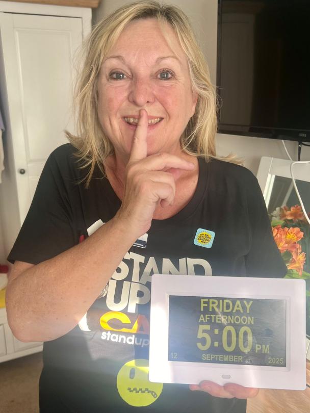 Andrea at the end of her day of silence all on behalf of Stand Up to Cancer