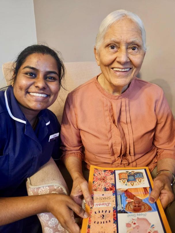 Jainey and Sashi enjoying Diwali