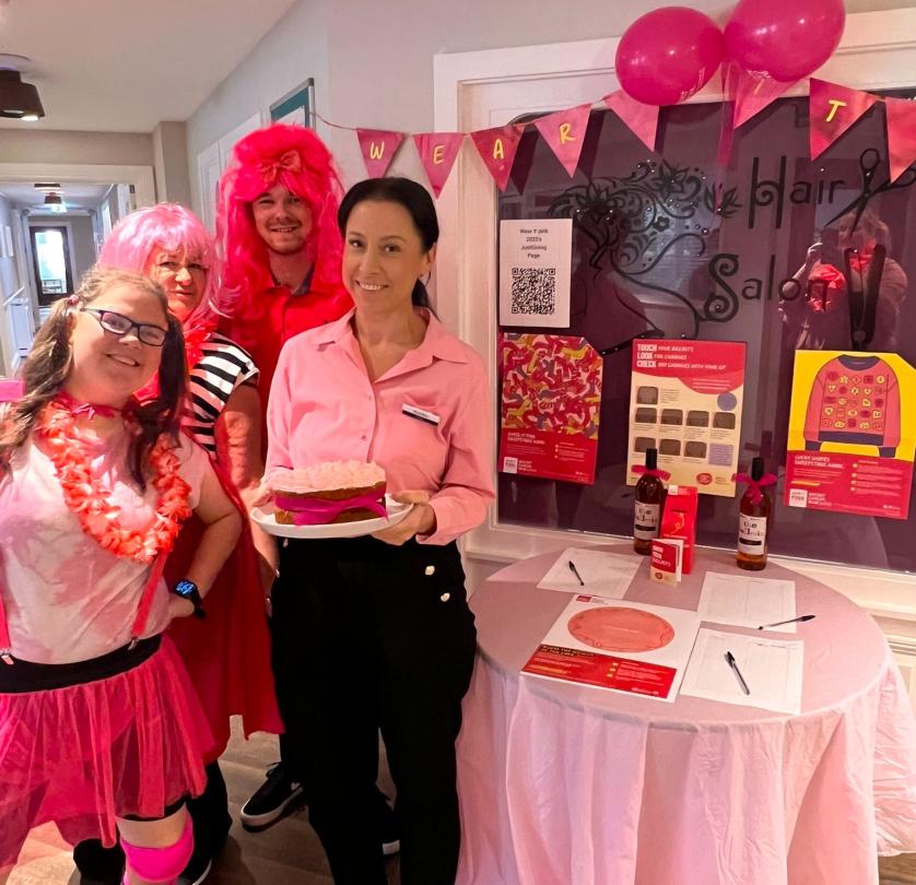 Fairmile Grange staff wear pink in aid of Breast Cancer Awareness