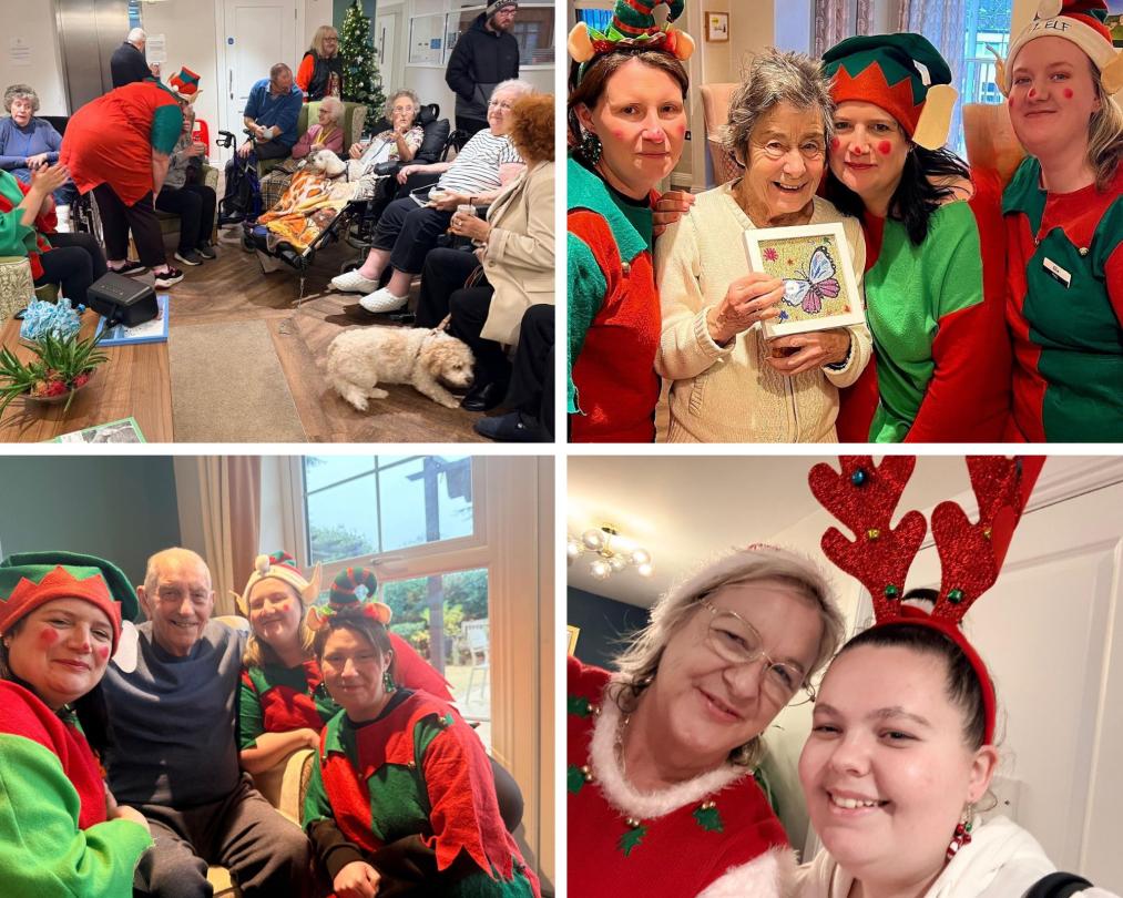 Residents and staff enjoying the Christmas party and switch on of the lights