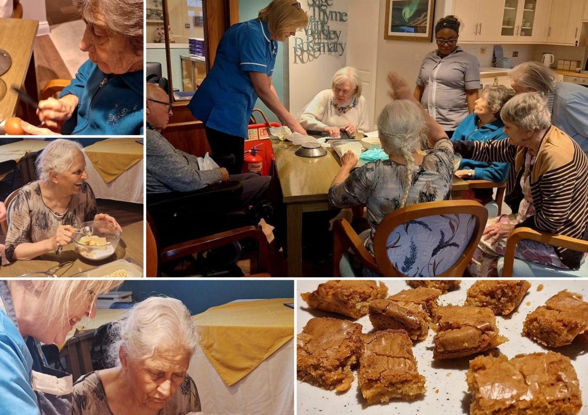 Fairmile Grange residents enjoying a spot of baking