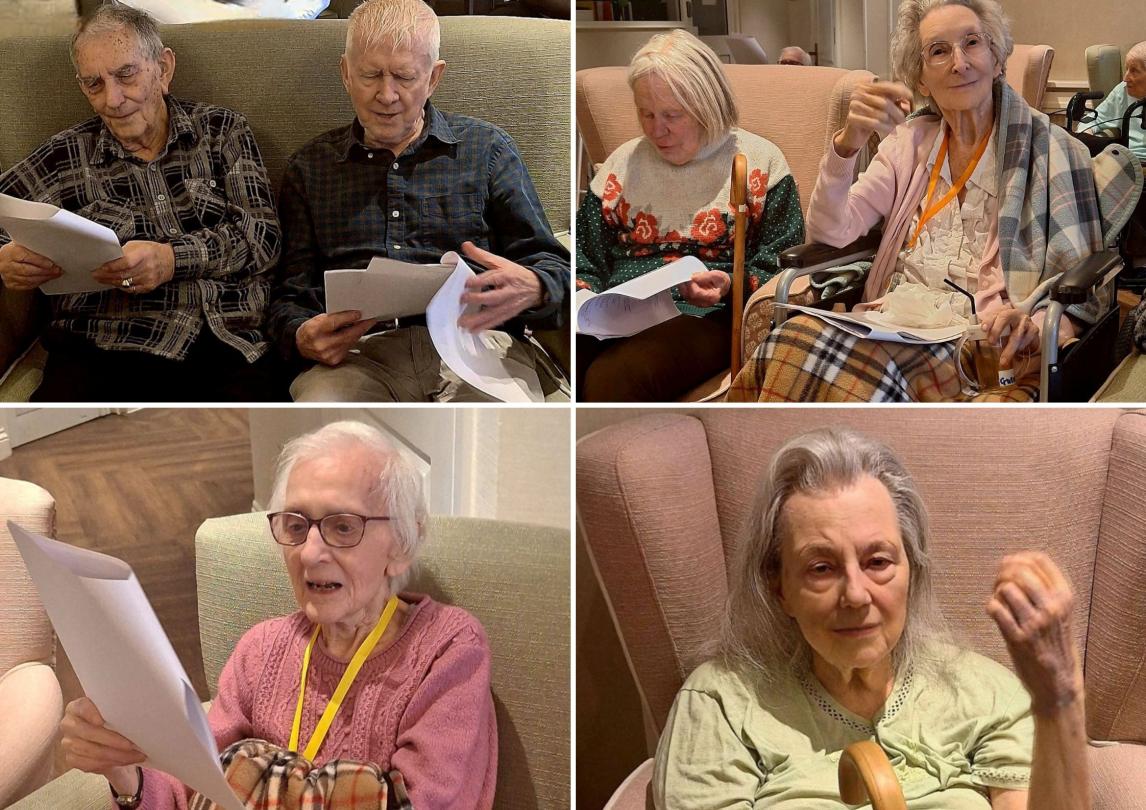 Fairmile Grange residents enjoying a sing a long