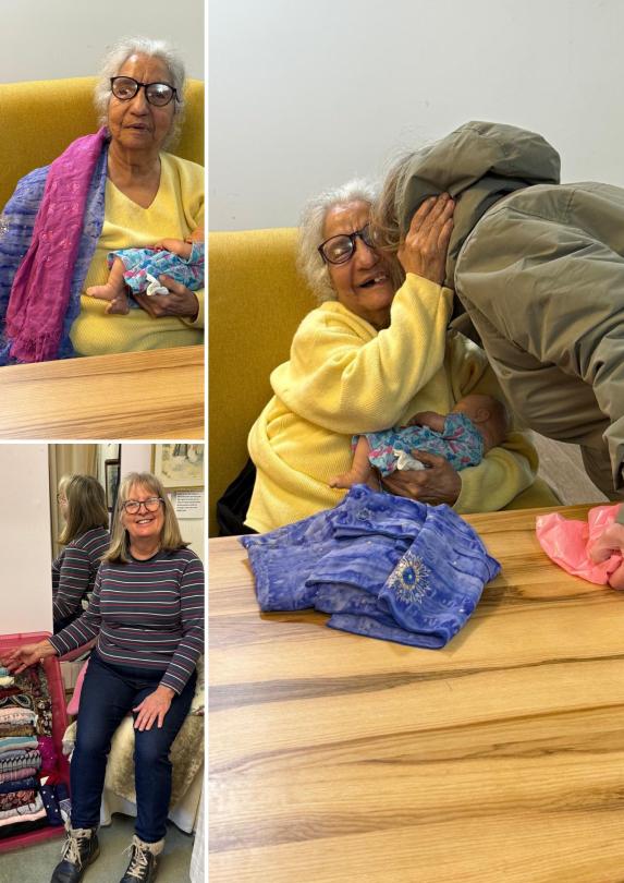 Wendy giving Devi her scarves