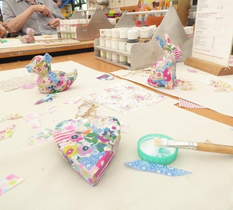 arts and crafts on a table