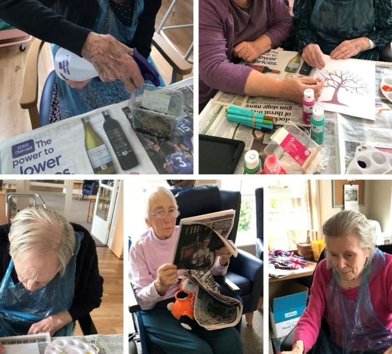 residents growing cress, crocheting and many more activities over the bank holiday weekend