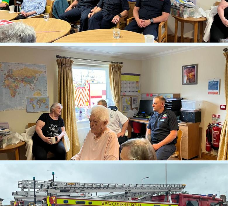 Peterborough fire brigade and Cherry Blossom residents