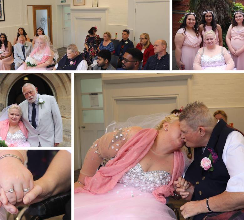 Dave and Selina's wedding with their guests