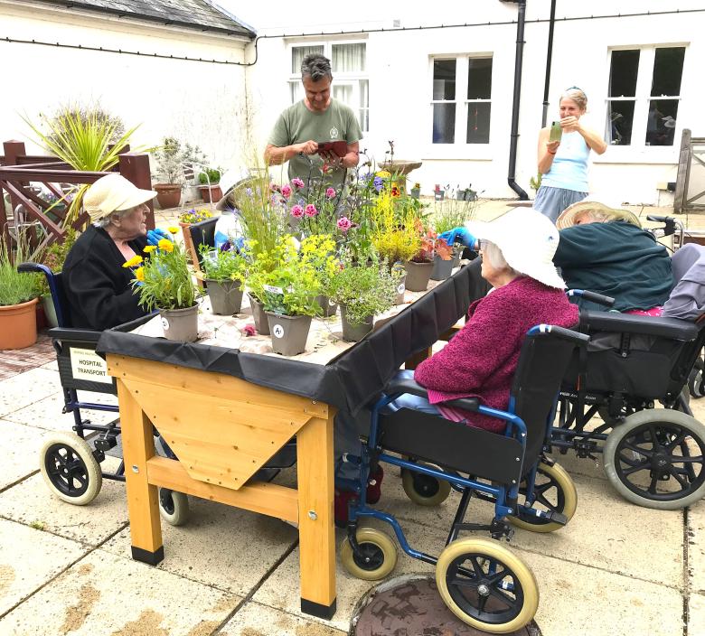 Cedar Lawn Residents gardening with Antony Henn