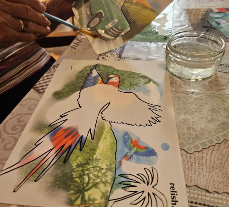 Fairmile Grange residents enjoying Aqua painting