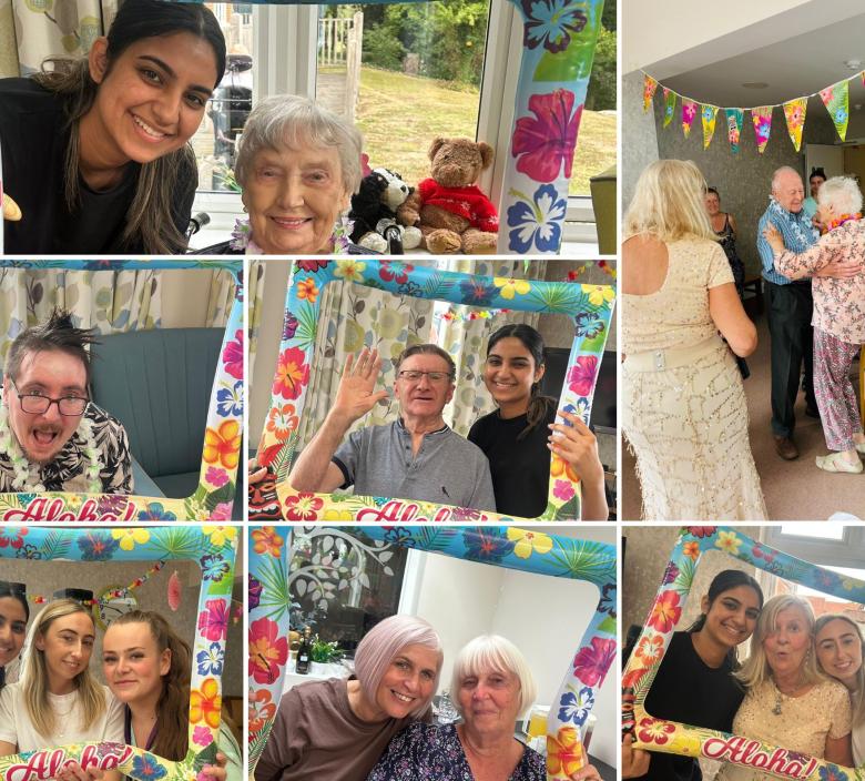 Dunwood Manor and Waverley Lodge residents and staff enjoying their last summer party