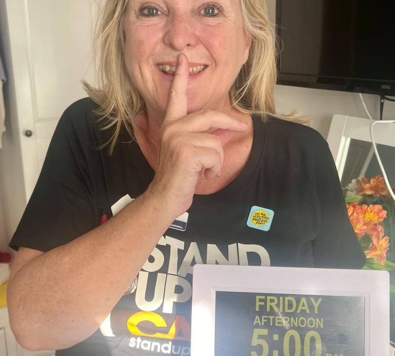 Andrea at the end of her day of silence all on behalf of Stand Up to Cancer