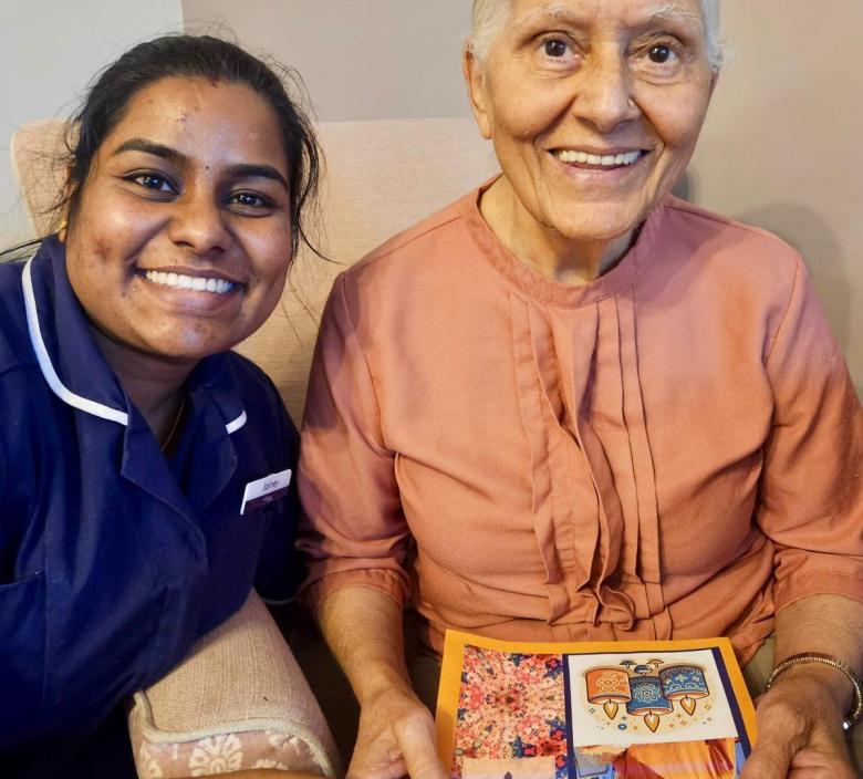 Jainey and Sashi enjoying Diwali