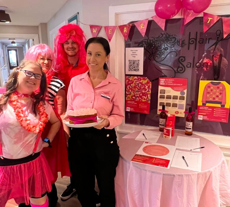 Fairmile Grange staff wear pink in aid of Breast Cancer Awareness