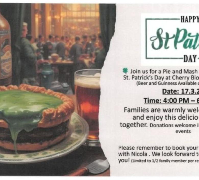 Pie and Mash at Cherry Blossom in celebration of St Patrick