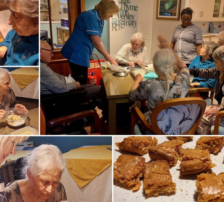 Fairmile Grange residents enjoying a spot of baking