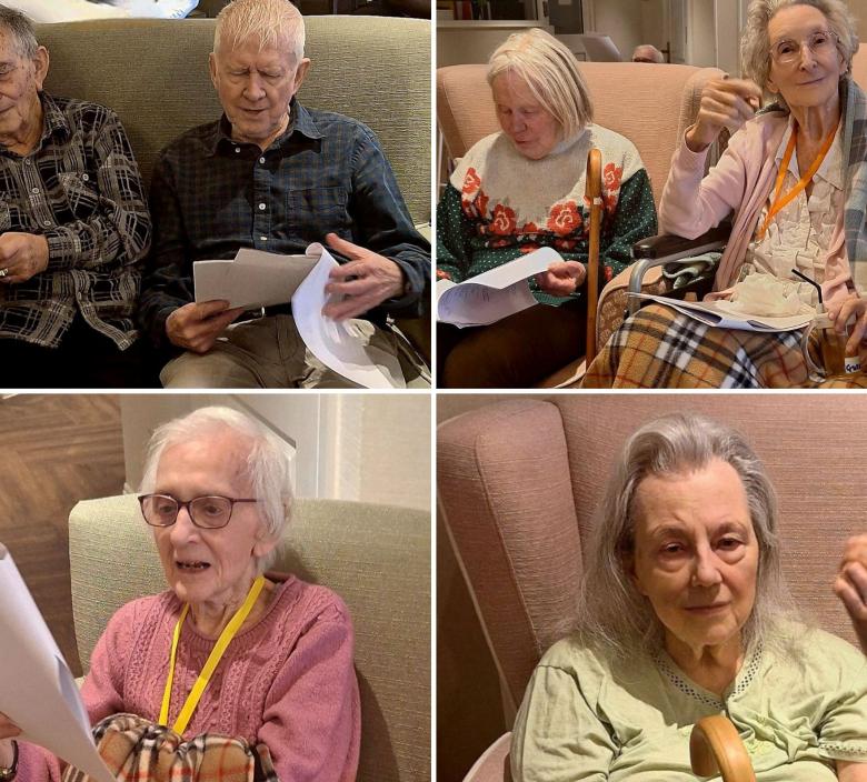 Fairmile Grange residents enjoying a sing a long