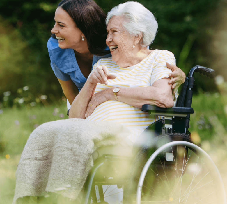 nurse looking after end of life care resident