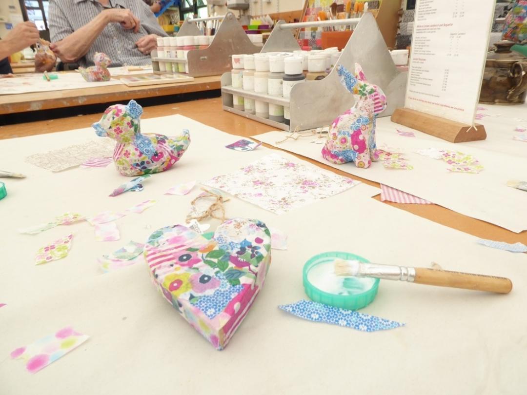 arts and crafts on a table