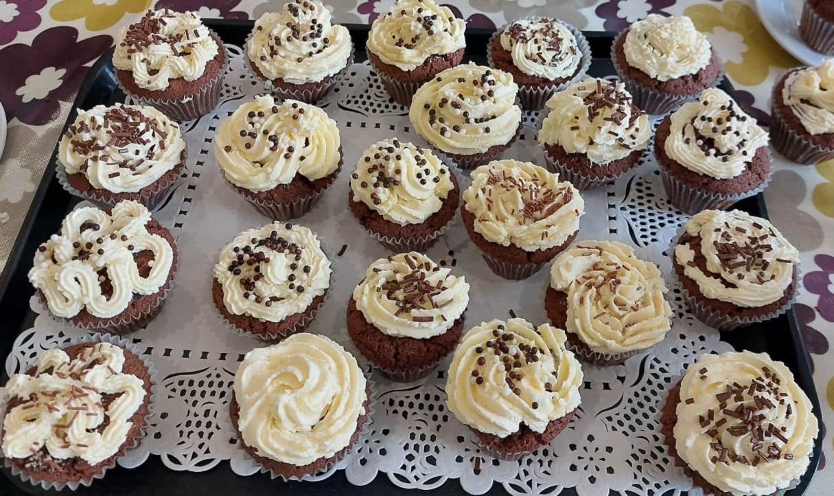 chocolate cupcakes baked by Dunwood Carehome staff and residents