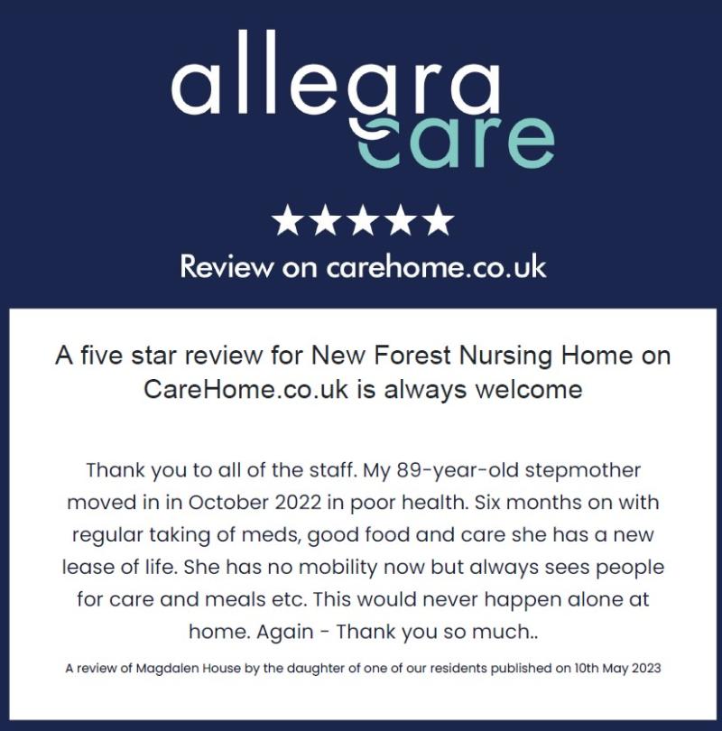 New forest home 5 start certification from Care Home UK