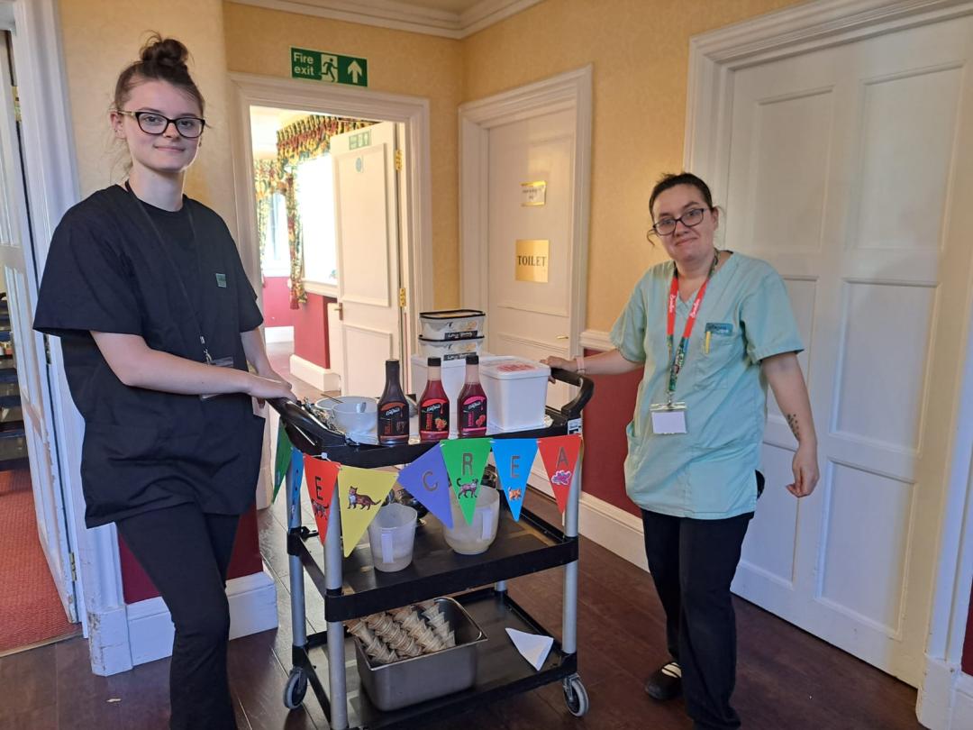 Ice cream truck at New Forest care home. 
