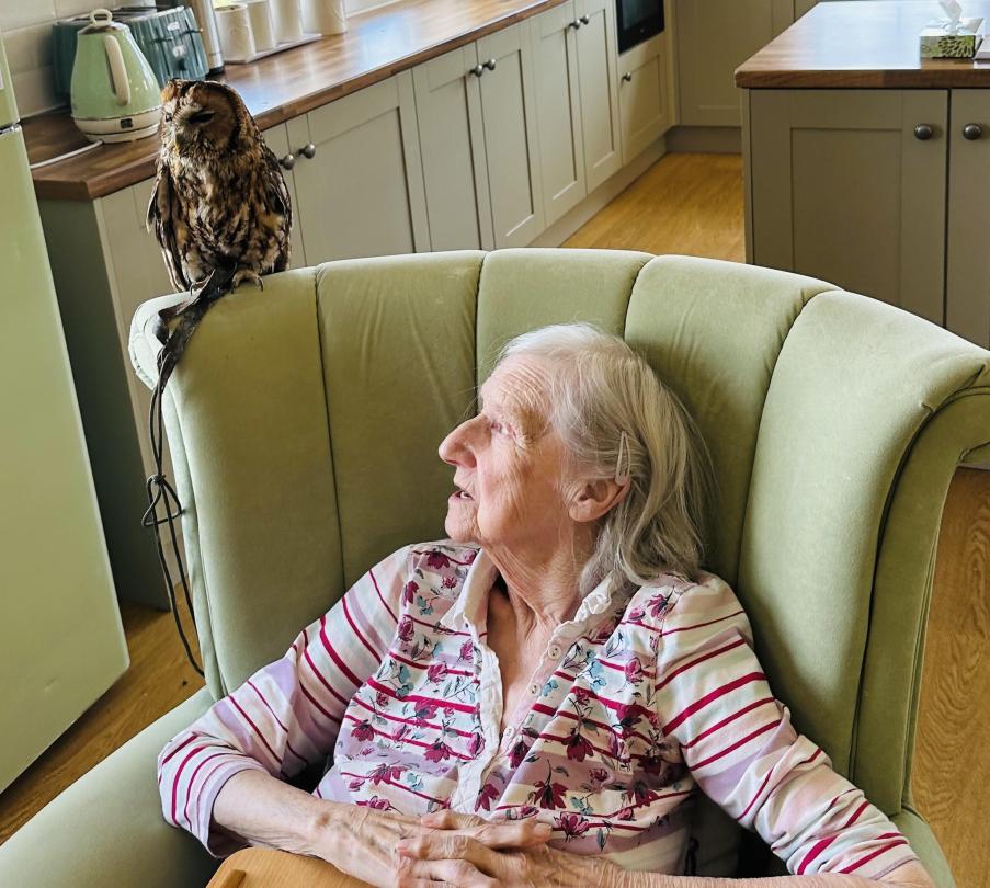 St Georges resident with bird of prey