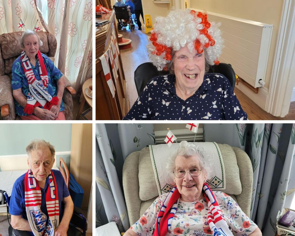 Cedar Lawn residents enjoying the womens' football