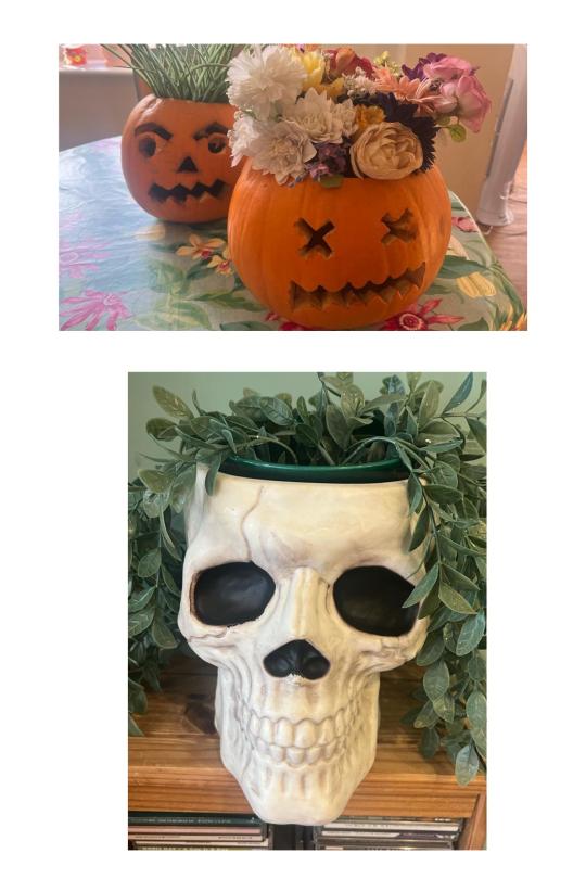 Mr and Mrs Pumpkin and the friendly Mr Skull