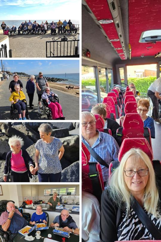 Magdalen House residents enjoying their trip to the beach and fish and chip lunch and ice creams