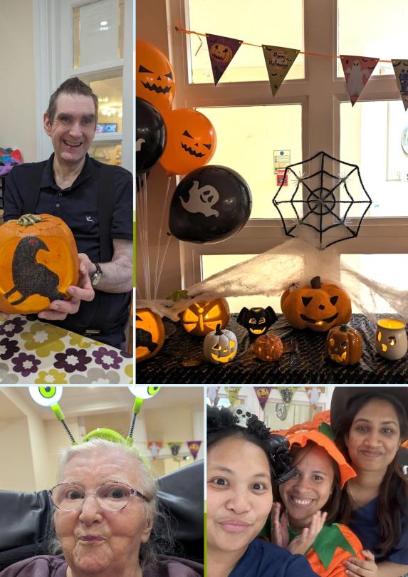 residents and staff having fun for Halloween