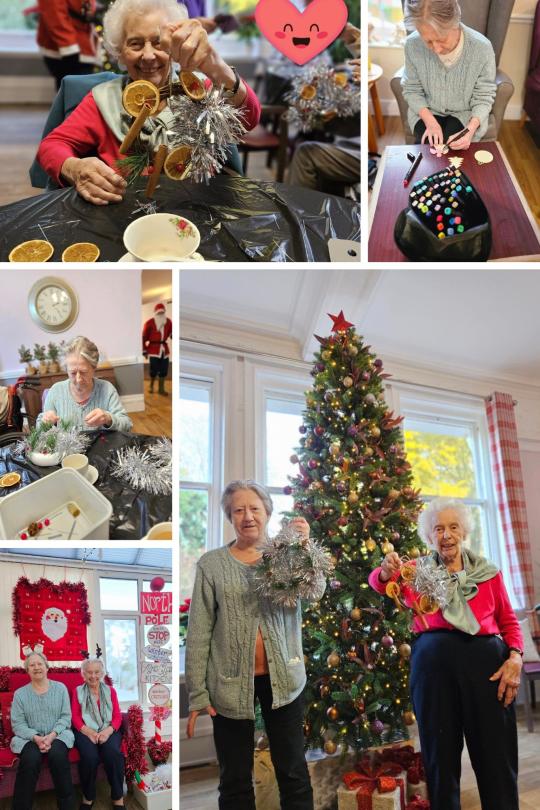 Residents creating Christmas Decorations