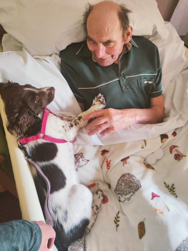 Umber visiting resident Derek