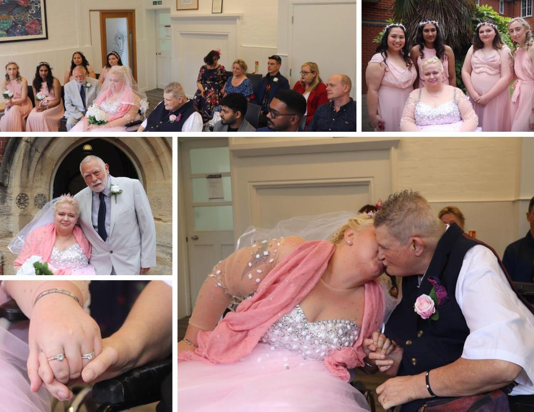 Dave and Selina's wedding with their guests