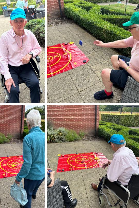 residents enjoying the garden