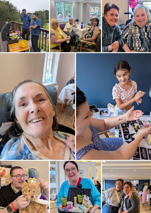 Residents family and staff enjoying the fete