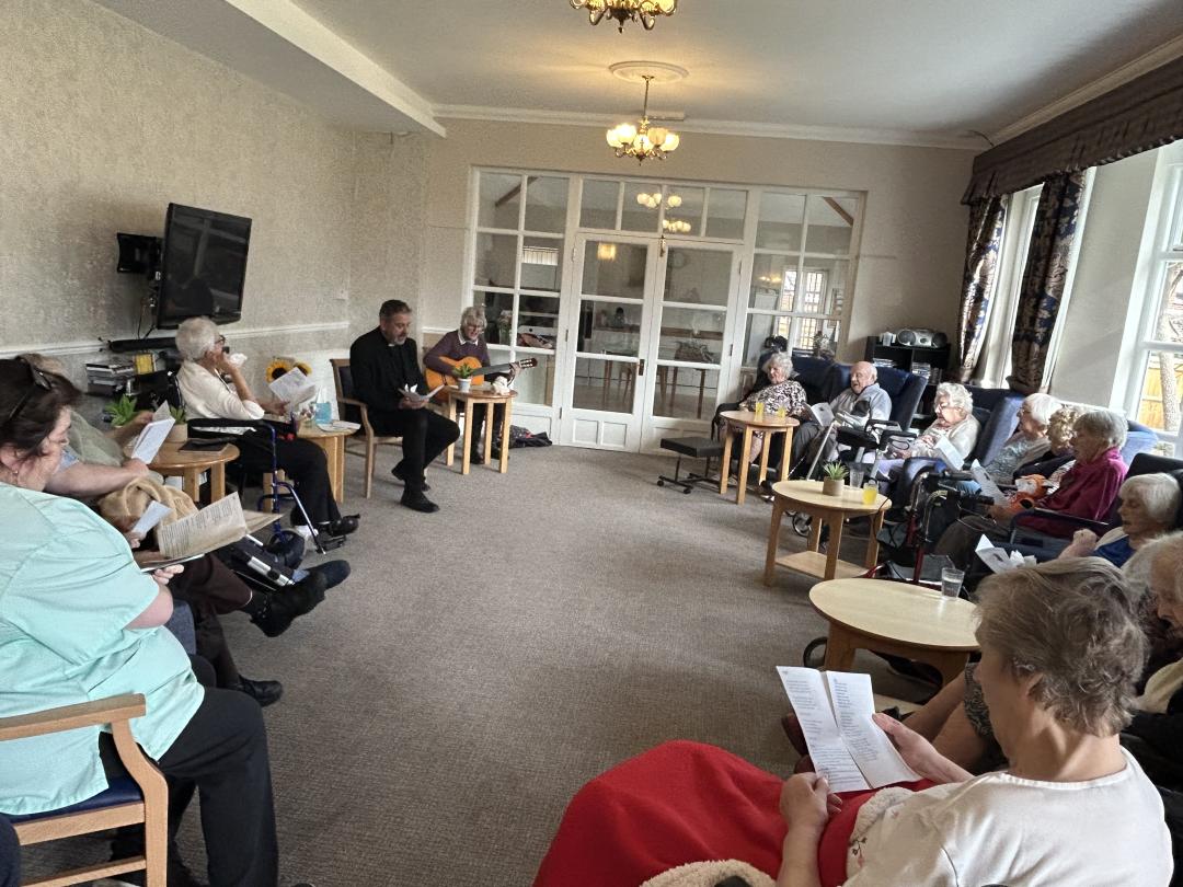Cedar Lawn residents celebrating Harvest Festival