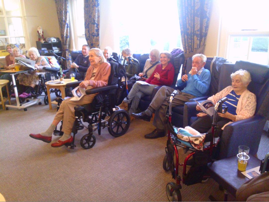 Residents enjoying carol service at Cedar Lawn