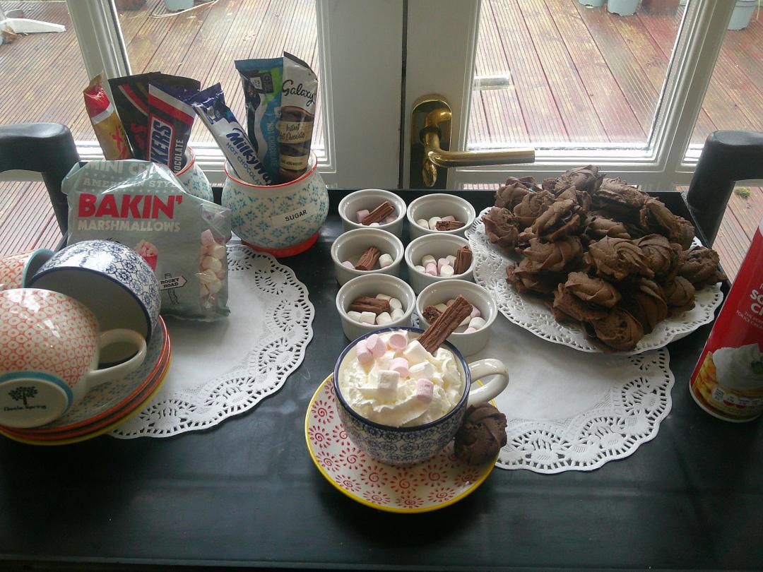Residents enjoyed hot chocolate day