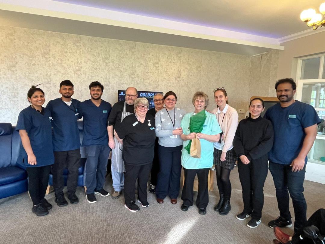 Staff saying goodbye to Mags on her retirement