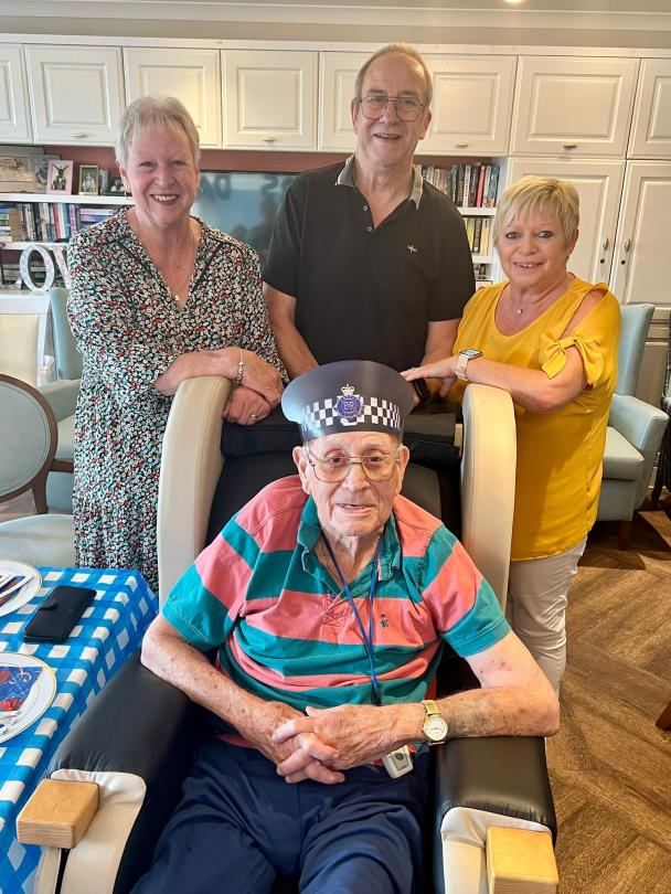 residents and their families enjoying Fathers Day tea party
