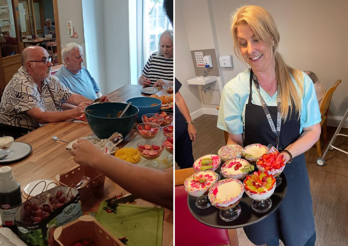Residents at Fordingbridge enjoyed making and sampling cheesecake