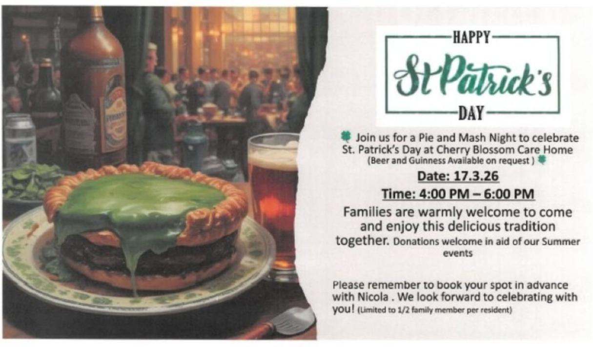 Pie and Mash at Cherry Blossom in celebration of St Patrick