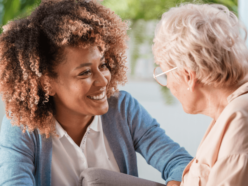 A nurse caring for a resident