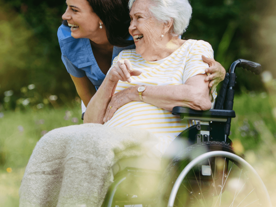 nurse looking after end of life care resident