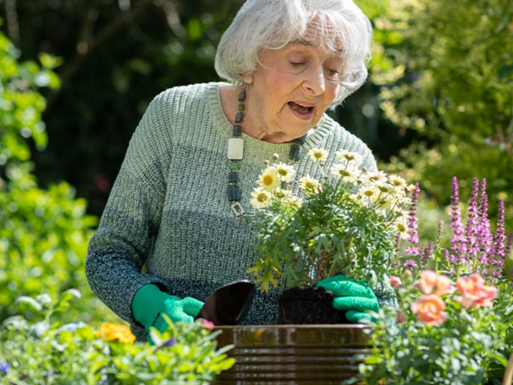 lady in garden