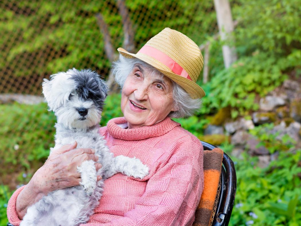 lady and dog