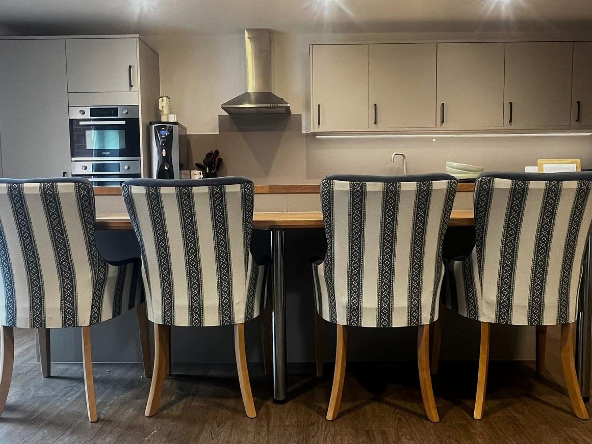 the kitchen
