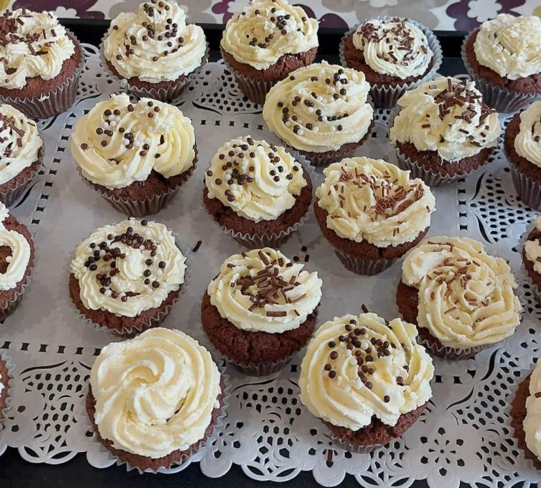 chocolate cupcakes baked by Dunwood Carehome staff and residents